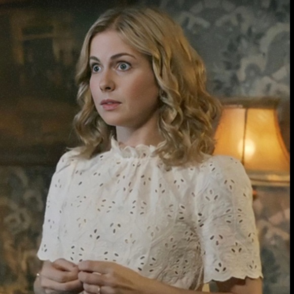 a new day puff sleeve eyelet blouse top shirt size large 100% cotton NWOT boho - Picture 3 of 14